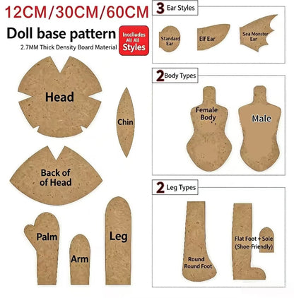 Doll DIY Kit  from Base Pattern(12CM 30CM 60CM)